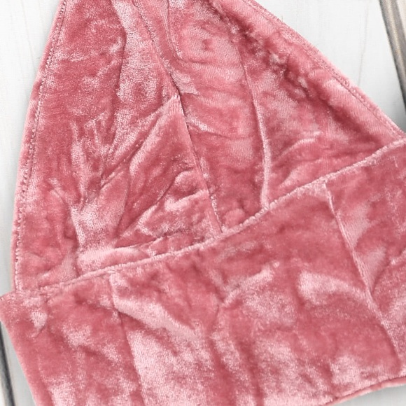 🆕Crushed pink velvet crop Cami top or bralette - Picture 4 of 5